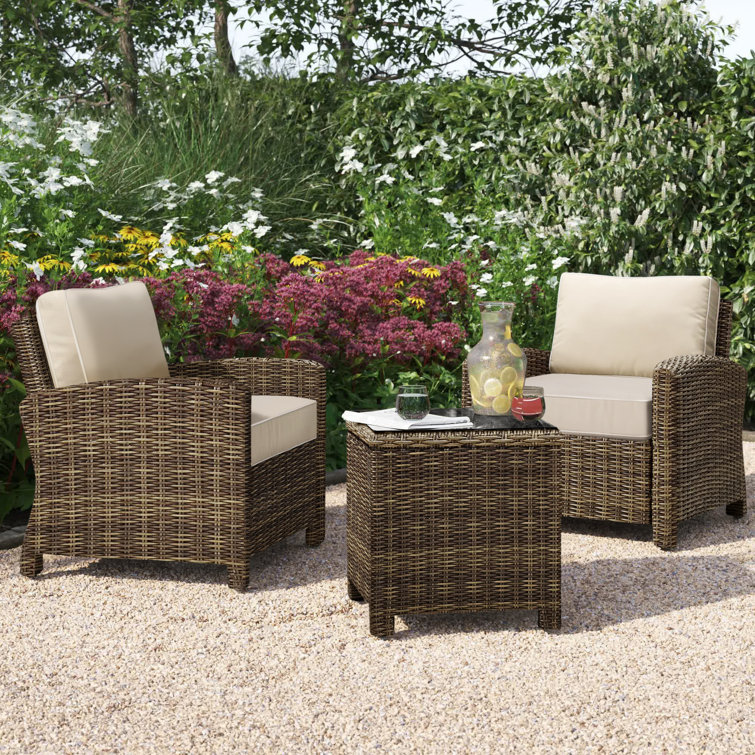 3 piece rattan outlet seating group with cushions